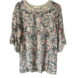 Solitaire Floral Lace Women's Top beautiful embroidered detail small boho casual